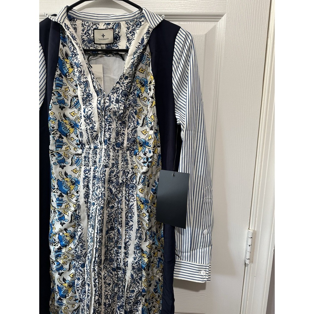 Tuckernuck Goldenrod Chintz Stripe Benji Dress xs - Picture 2 of 12
